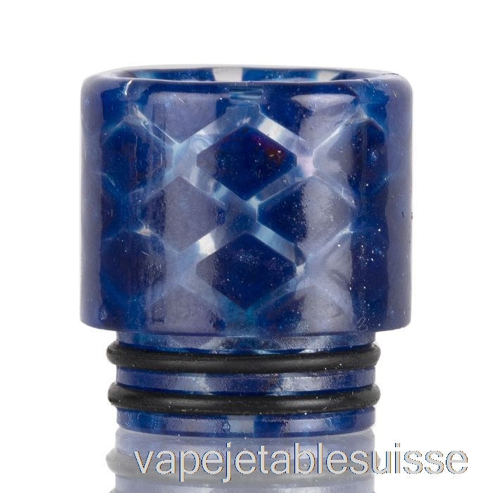 Vape Suisse 810 Drip Tip En Résine De Peau De Serpent Transparente Bleu Foncé